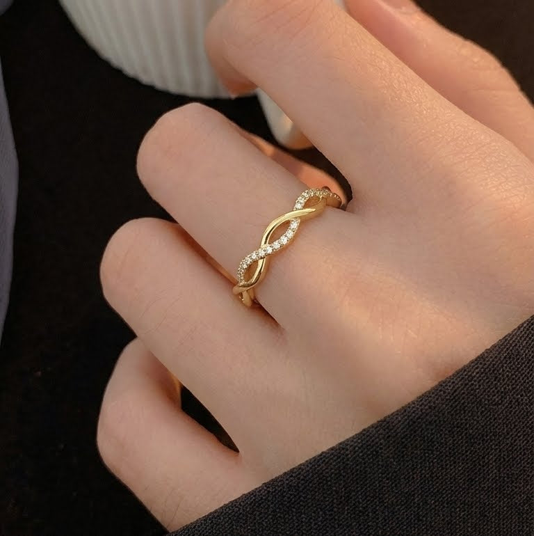 CZ Pave Twist Eternity Ring