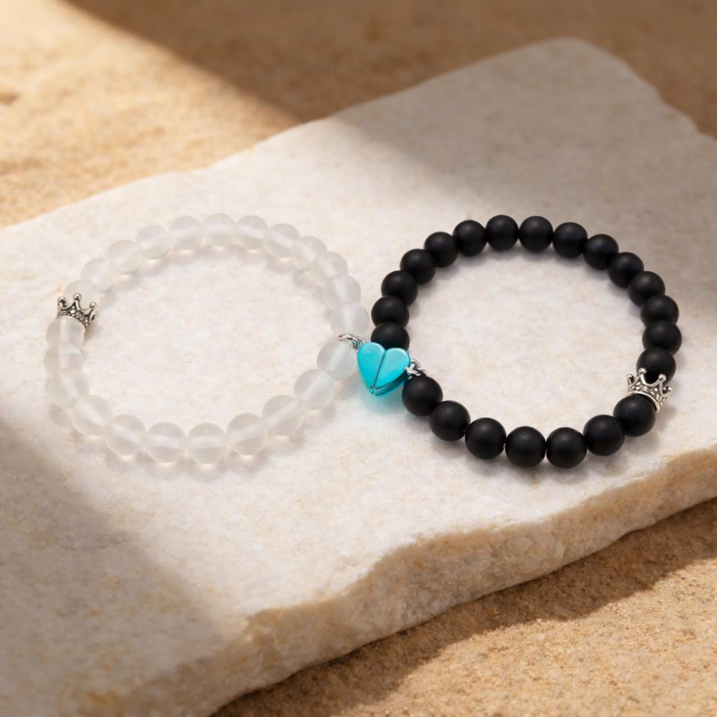 Handmade Crown Beaded Charms Bracelet for couples