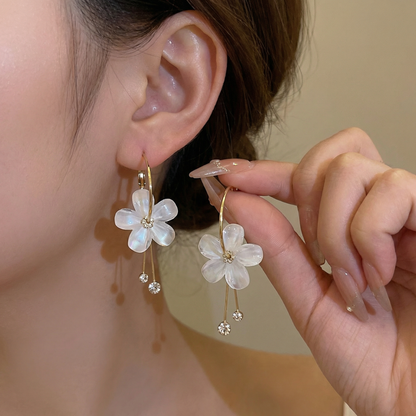 Long Flower Earrings For Women