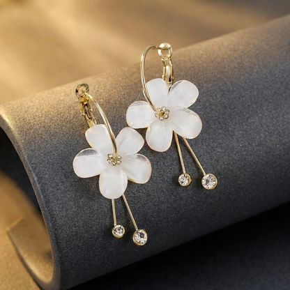 Long Flower Earrings For Women