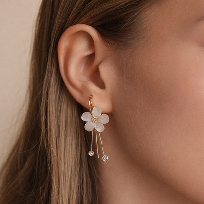 Long Flower Earrings For Women