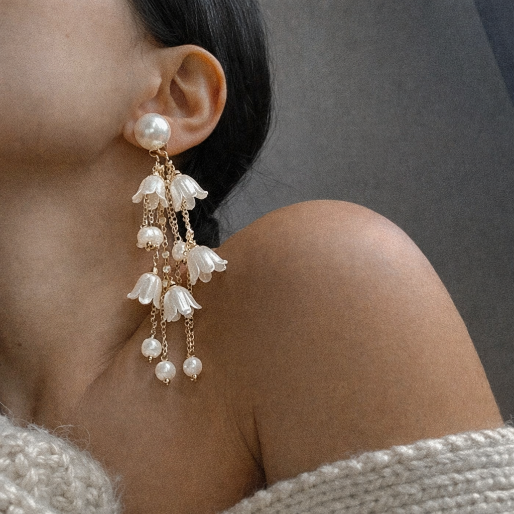 COOLWOOL Floral Drop Earrings