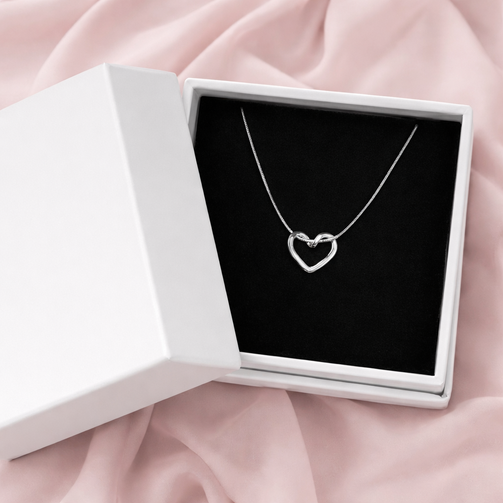 Minimalist Open Heart Pendant Necklace