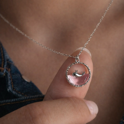 Whale Blue Ocean Pendant Necklace for Women