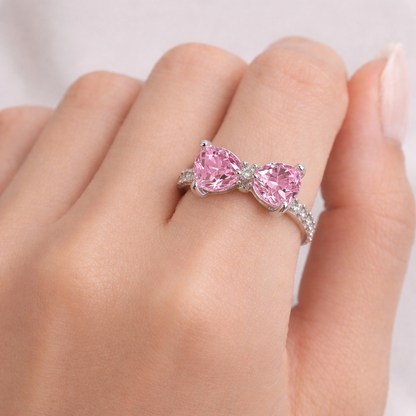 Heart Cubic Zirconia Bowknot Ring