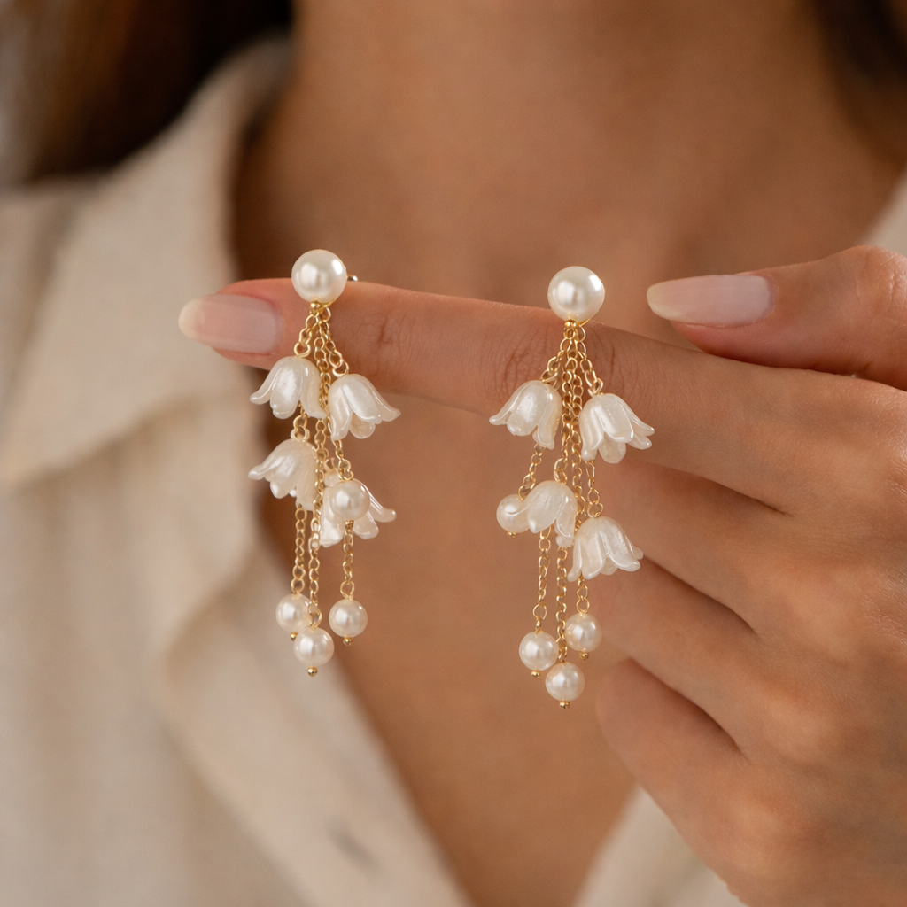 COOLWOOL Floral Drop Earrings