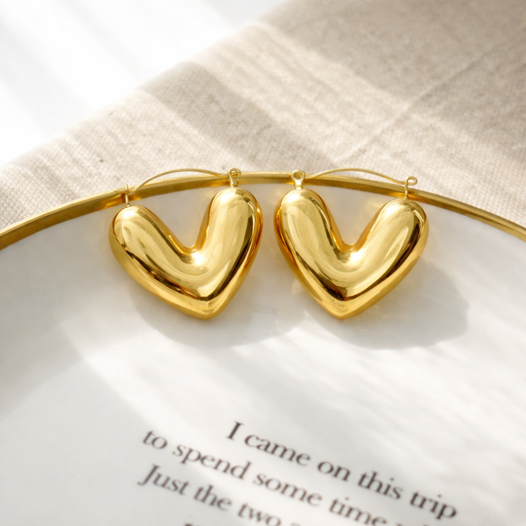 Gold Plated Heart Shape earrings