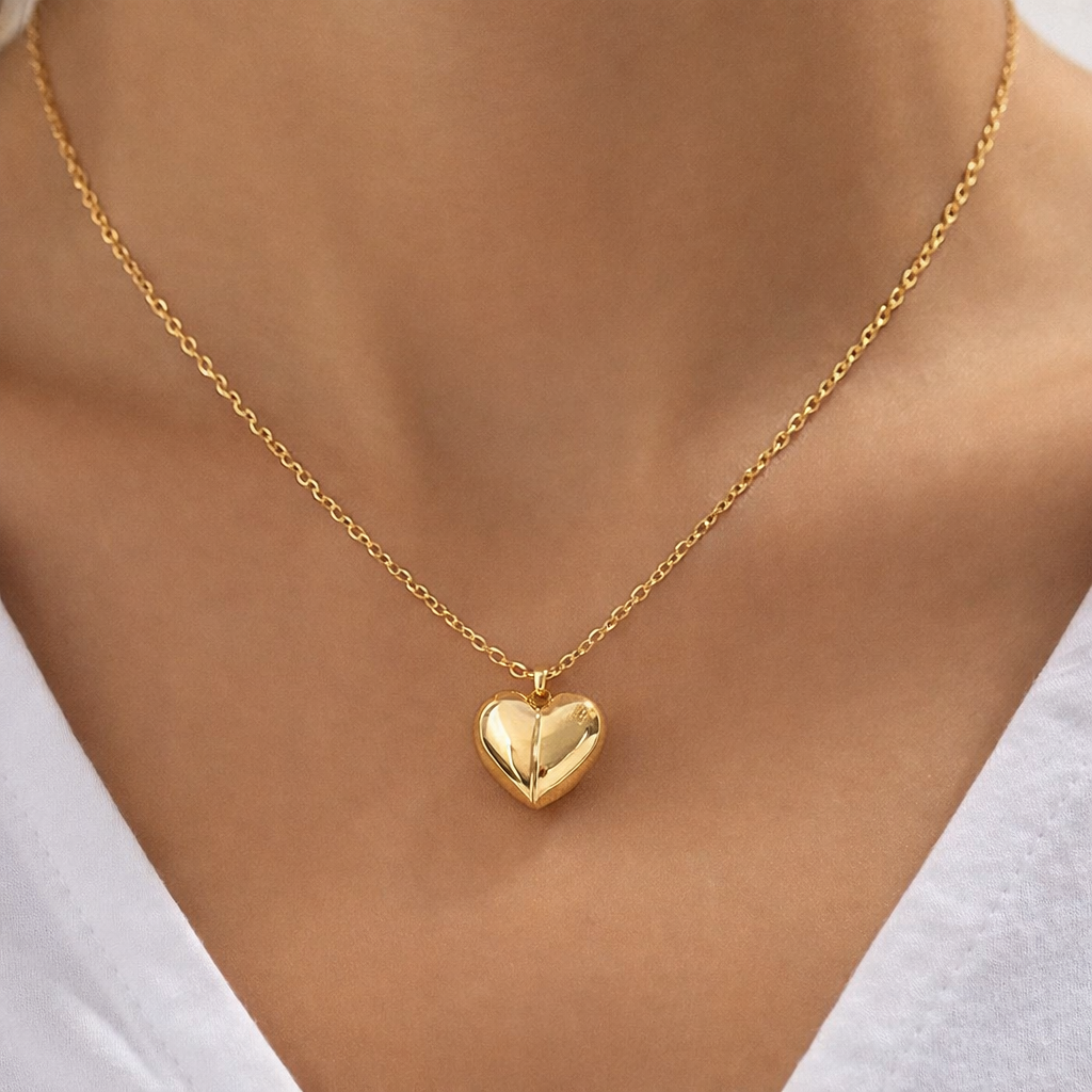 Korean Style Gold Heart Pendant