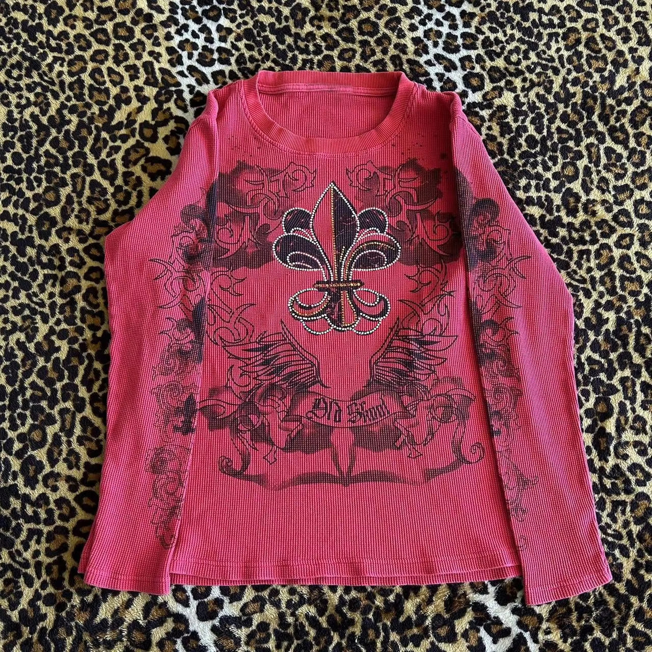 2000S Y2K Cyber Grunge Vintage T-Shirt Graphic Print O Neck Long Sleeve Tee Women Slim Fit Crop Tops Egirl Skater Emo Streetwear