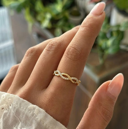 CZ Pave Twist Eternity Ring