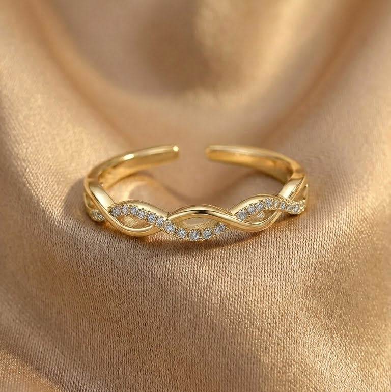 CZ Pave Twist Eternity Ring