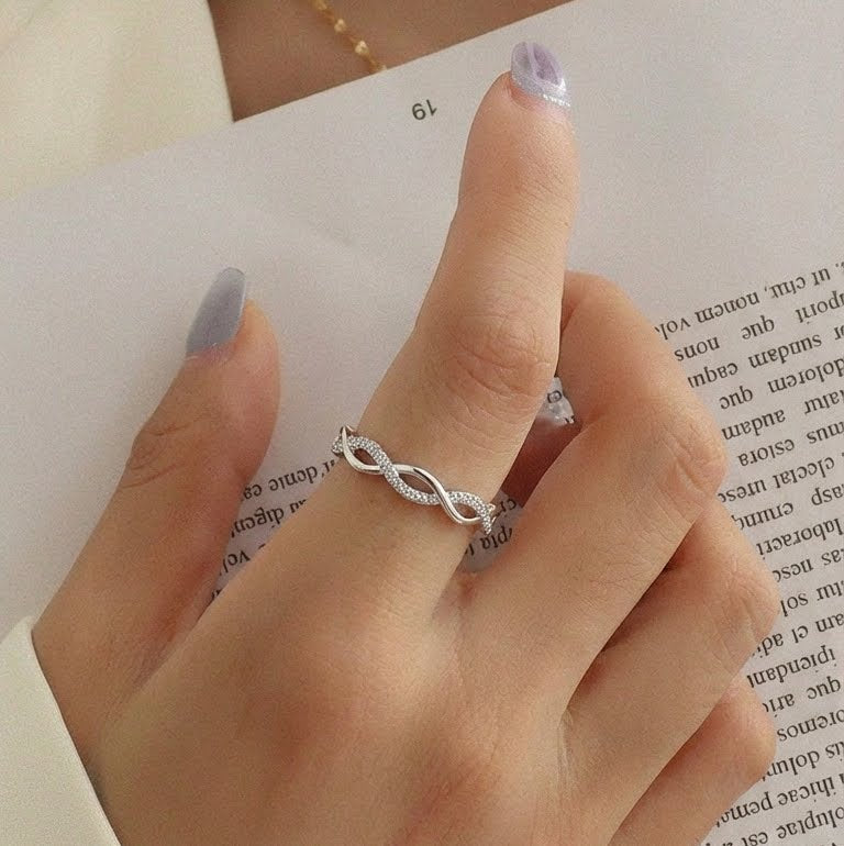 CZ Pave Twist Eternity Ring