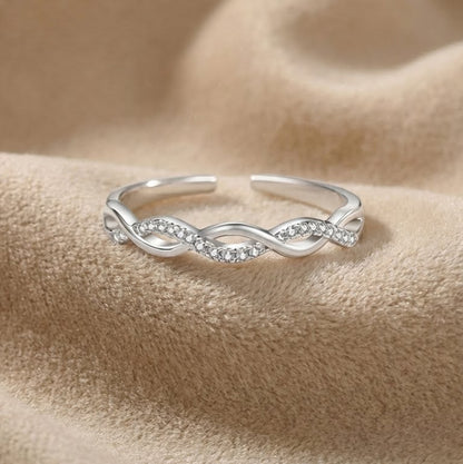 CZ Pave Twist Eternity Ring