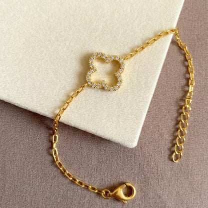 Pave Clover Charm Bracelet