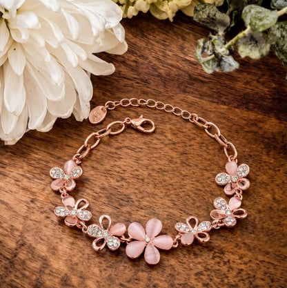 Women's Sweet Flower Rhinestone Bracelet