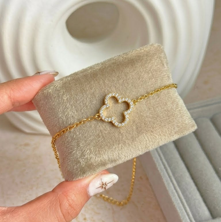 Pave Clover Charm Bracelet