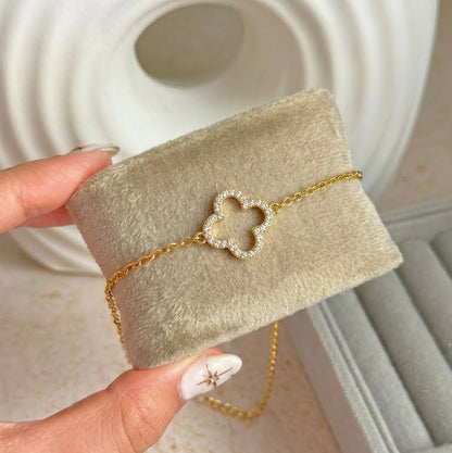 Pave Clover Charm Bracelet