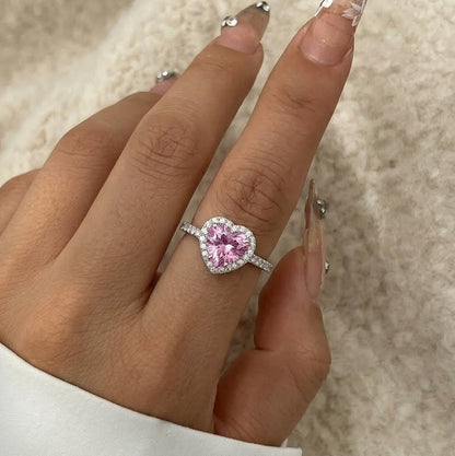 Love Pink Heart Ring