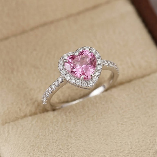 Love Pink Heart Ring