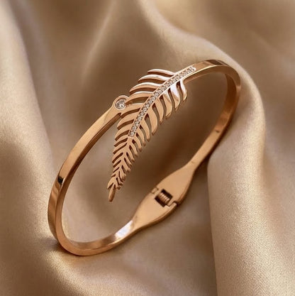Golden Feather Kada Bracelet