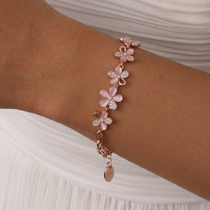 Women's Sweet Flower Rhinestone Bracelet