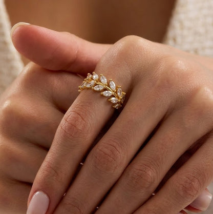 Korean Style Adjustable Foliage Ring