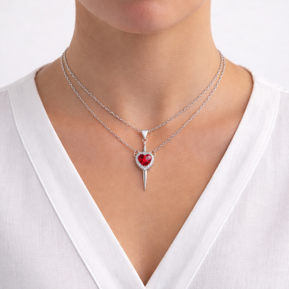 💗Heart and Sword Pendant Necklace