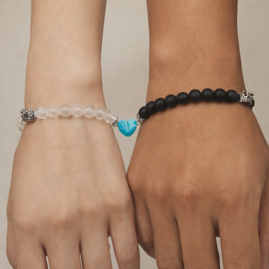 Handmade Crown Beaded Charms Bracelet for couples