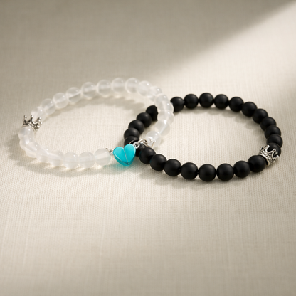 Handmade Crown Beaded Charms Bracelet for couples