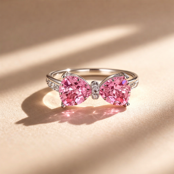 Heart Cubic Zirconia Bowknot Ring