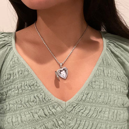 Personalised Heart Photo Locket Necklace