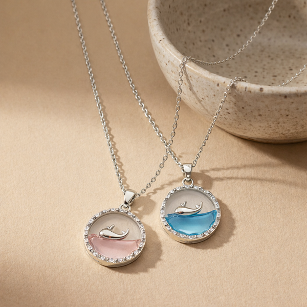 Whale Blue Ocean Pendant Necklace for Women