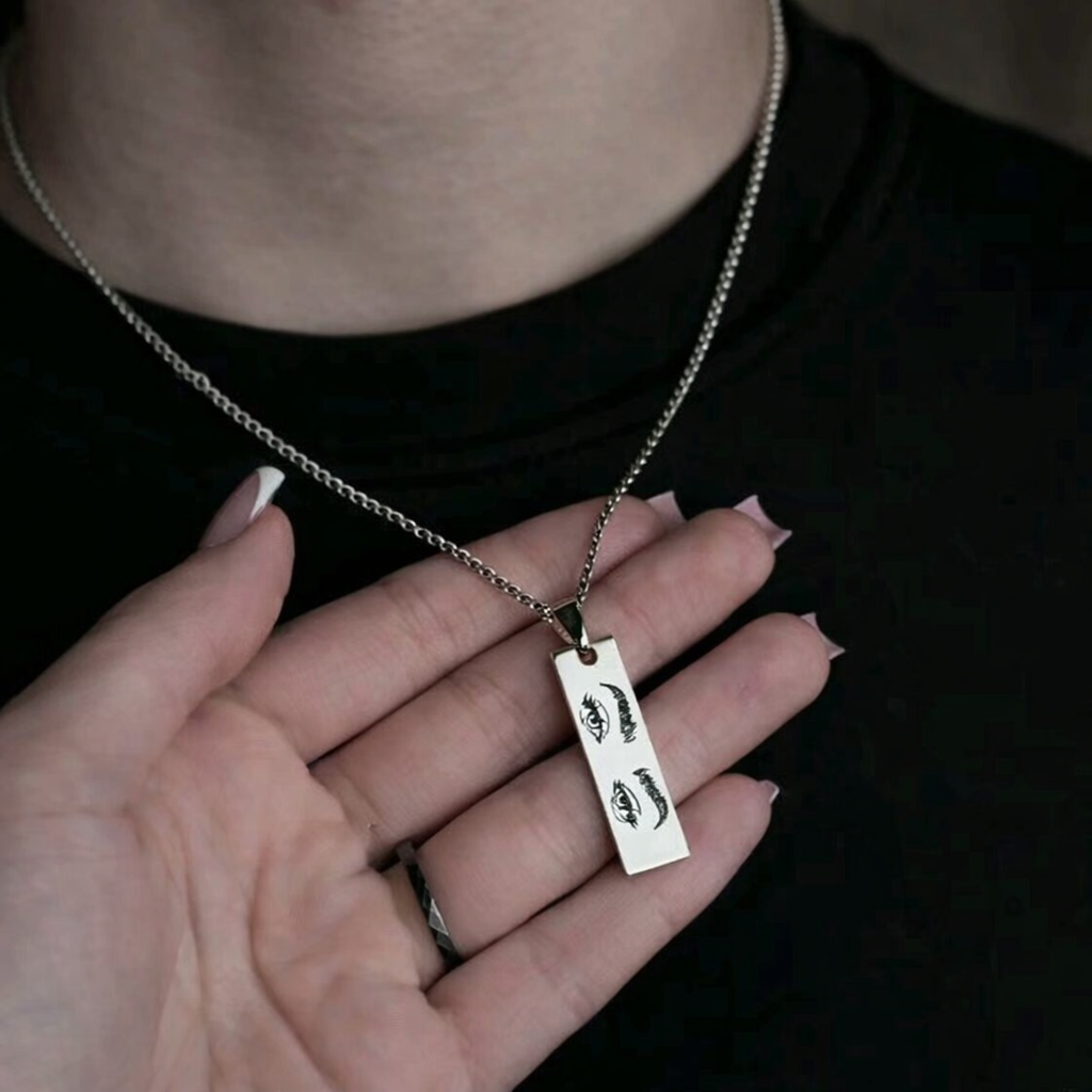 stainless steel photo pendant for couples
