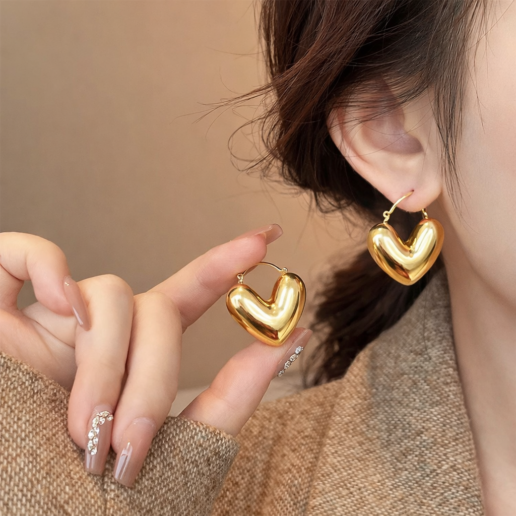 Gold Plated Heart Shape earrings